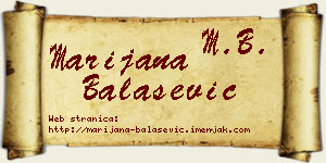 Marijana Balašević vizit kartica
